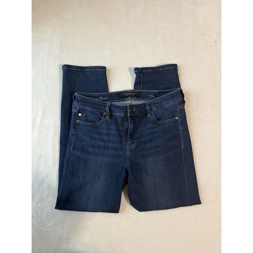 Liverpool Jeans Women's Size‎ 6/28 The Crop Straight Blue Denim